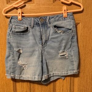 SO Light Blue Distressed Jean Shorts